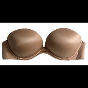 Victoria Secret Strapless Bra 34B Underwire Beige
